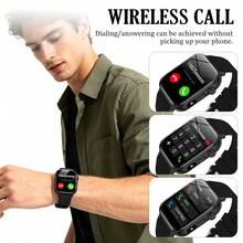 QAGSFLC [Jam Tangan Pintar] Jam tangan pintar layar sentuh definisi tinggi 1,83 inci, dilengkapi dengan baterai berkinerja tinggi 180mAh dan tali silikon, dengan lampu LED, cocok untuk pria dan wanita. Mendukung panggilan/menjawab nirkabel, penghitung langkah, berbagai mode olahraga luar ruangan, pengingat panggilan/olahraga, alarm, kontrol musik nirkabel, kontrol kamera, baterai isi ulang, fungsi nirkabel, cocok sebagai hadiah untuk teman, pasangan, orang tua, dan kolega. - MultiWarna - View 3