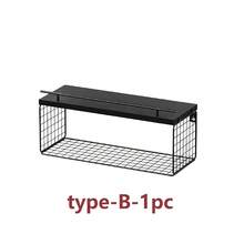 Bathroom Decor Art Floating Shelf, Modern Black | Bathroom Storage Rack And Shelf, Toilet Wall Shelf With Metal Railing - View 11