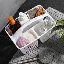 Multifunctional Portable Shower Caddy With Handle, Durable Plastic Bath Storage Basket, Suitable For Soap, Shampoo, Hair Care And Beauty Products, Home Dorm Bathroom Organizer And Countertop Cleaning Supplies Storage Box - Multicolor - View 5