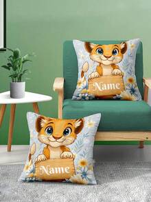 1pc Customized Personalized Text Print Pillowcase, Double-Sided Print Pillowcase, Suitable For Mother's Day/Father's Day/Thanksgiving/Teacher's Day, Can Create Your Own Photo Pillowcase, Great Gift For Family, Friends And Yourself - Dusty Blue - View 5