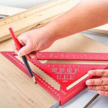 7-Inch Woodworking Angle Ruler, Multi Angle Protractor, Precision Woodworking Measuring Tool, Aluminum Alloy Triangle Ruler, Suitable For DIY British And Metric Woodworking Building Frames - 1pc 7-inch - View 9