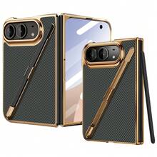 VIETAO 電鍍設計內置筆手機殼，碳纖維紋理手機保護殼，相容 Galaxy Z Fold 8 Ultra 7 6 5 4 與 Duo - 綠色 - 查看 14