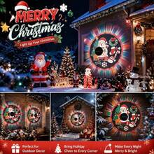 1/2/4PCS Solar Powered Santa Claus Projection Wall Light, Holiday Lighting Solar Garden Lamp, Light Sensing Function LED Decorative Light, Waterproof Santa Claus Pattern Landscape Projection Light, Detachable And Replaceable Film Design, Automatic Night Sensing Decorative Light, Garden Patio Villa, Christmas And Holiday Party Decoration - white light - View 12