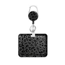 1 Set Leopard Print Retractable Badge Reel, Badge Holder With Key Ring, ID Card Holder, Work Badge Companion, Fashionable ID Card Protector, Suitable For Doctors, Teachers, Nurses, Men And Women Office - Leopard Print - View 9