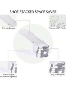 18pcs Shoe Storage Organizer, Adjustable Shoe Rack, Adjustable Double Layer Shoe Shelf, Stackable Shoe Rack Design, Suitable For Sneakers, High Heels, Casual Shoes, Leather Shoes And Slippers. Suitable For Closet And Entryway Storage Needs, Home Decor, Bedroom Decor. - Multicolor - View 9