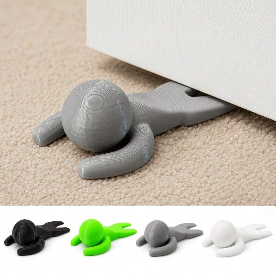 1pc Funny Crawling Man Door Stopper, Creative Human-Shaped Door Wedge, Anti-Slip Anti-Wind Door Block, Decorative Door Stopper For Bedroom, Office And Home Security Protection - Multi-color - View 1