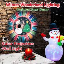 1/2pcs Outdoor Solar Powered Christmas Snowman Projector Light, IP Waterproof, Colorful Glow Snowman & Christmas Tree Pattern Projection Light, Solar Landscape Light, Suitable For Backyard, Lawn, Home Exterior Wall, Christmas Holiday & Festival Party Decoration - Christmas Snowman Projector Wall Light - View 5
