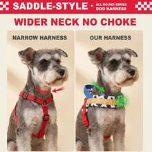 DomKim Saddle Style No Pull Dog Harness With Back Control Handle, Thick Soft Padded Escape Proof Vest Harness, Adjustable Durable Pet Chest Strap, Reflective Walking Gear For Small Medium Large Dogs Outdoor Hiking Daily Stroll - Multicolor - View 4