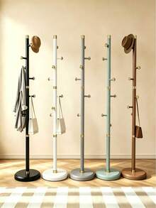 1 Pc Floor Standing Coat Rack, Metal Pole, Multi-Hook Design For Hanging Coats, Bags, Hats And Scarves,Entryway, Bedroom, Living Room, Cloakroom - Random Color - View 3
