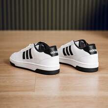 Adidas BREAK START Synthetic Leather Comfortable Stylish Low-Top Sneakers Unisex White - White - View 4