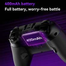 Kontroler Bluetooth Nirkabel G3 dengan Joystick Film Karbon, Motor Asimetris, Dukungan untuk Tiga Mode Koneksi, Tombol Belakang yang Dapat Diprogram Makro, Mode Turbo, dan Baterai 400mAh. Kompatibel dengan P4, P3, Switch, iOS, Android, dan PC. - View 11