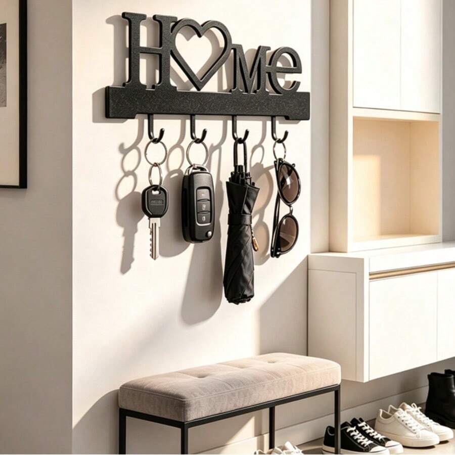 1PC HOME Key Holder Wall Mounted Entryway Shelf Ornament Key Hook Storage No-Drill Home Living Room Decoration - Multicolor - View 1