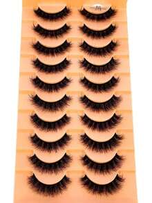 10 Pairs Soft Fluffy Natural Long 3D Mink False Eyelashes Makeup Set Mink Eyelash Extensions Short Eyelashes - Multicolor - View 5