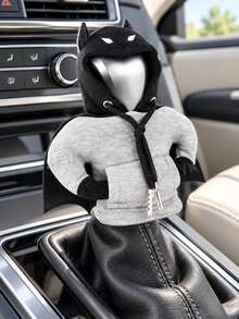 1pc Hooded Gear Shift Cover, Bat-Ear Design Car Shifter Sleeve For Manual Gear Knobs, Vehicle Interior Decoration - A - View 6
