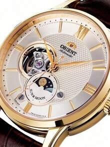 Orient Men's Vintage Automatic Mechanical Watch With Open Dial, Textured Surface And Roman Numerals, Suitable For Formal Occasions And Office Work. RA-AS0003S - Gold - View 2