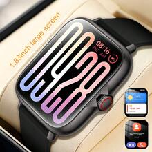 Smart Watch, 1.83-Inch HD Touchscreen Smartwatch, Soft Silicone Strap, Call/Message Reminder, Pedometer, Calorie, Fitness Tracking, Multiple Sports Modes, Multifunctional Smartwatch, Unisex, Compatible With IPhone And Android Phones, Perfect For Gym Daily Use And Christmas Birthday Gift - Black - View 2