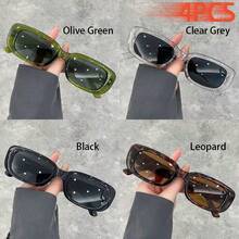 WSZ 4PCS Fashion Classic Square Unisex Glasses Suitable For Daily Deach Parties And Street Photography Simple Glasses Is A Wearable Item All Year Round - 4PCS6128 - View 14