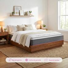 Colchón King Size Híbrido 28 cm 190x200x28 cm | Muelles ensacados + Espuma viscoelástica con Eurotop | Firmeza Media Hipoalergénico y Antiácaros | Colchón en Caja con 5 Años de Garantía | para Dormir Mejor - Gris - Ver 3