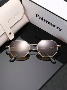 Kacamata Hitam Wanita Fairmarry 1 Pasang dengan Motif Geometris, Desain Merek Fashion, Dilengkapi dengan Kotak Penyimpanan dan Kain Pembersih, Cocok untuk Liburan, Aktivitas Luar Ruangan, Gaya Jalanan, dll. - MultiWarna - View 2