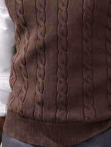 GRDR Men's Striped Patchwork Knit Vest - Casual Fashion Daily Wear - Brown - View 7