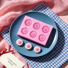1pc Multi-Cavity Daisy Flower Mold - Baking Cake Decoration, Aromatherapy Handmade Soap DIY Mini Flower Shape Silicone Mold, Soft Elastic Easy Release, Multi-Purpose - A - View 8