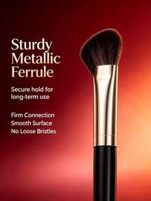 2pcs Half-Moon Nose Contour Brush Set, Soft And Portable, Angled Nose Contour Brush, Soft Bristle Angled Nose Shadow Tool, Professional Concealer Makeup Brush, Professional Highlighter Blush Makeup Tool, Quickly Create Nose Shape For Beginners - Black - View 4
