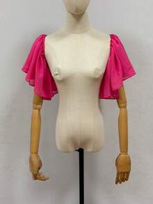 1pc White Chiffon Petal Sleeve 2pcs Elastic Bridal Decorative Arm Warmers - Multicolor - View 16