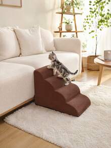 2/3/4/5-Level Stepped Pet Cat And Dog Stairs, Detachable And Washable, Suitable For Living Rooms And Bedrooms, Suitable For Small, Medium, Large And Elderly Dogs And Cats - Brown - View 4