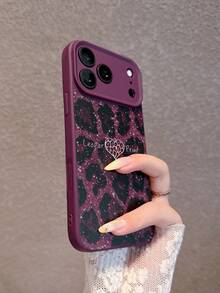 Fashion Dopamine Cherry Red Leopard Print Heart Phone Case Compatible With IPhone 18 Pro Max/18 Pro/18/17 Pro Max/17 Pro/17/16 Pro Max/16/16 Pro/16 Plus/15/15 Pro Max/15 Pro/15 Plus/11/12/13/14 Pro Max/12 Pro/12 Pro Max/13 Pro/13 Pro Max/7 Plus/14 Pro/14 Pro Max/14 Plus Soft Protective Cover Luxury - Cherry Red - View 8
