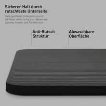 Gymnastikmatte Premium - rutschfeste Fitness- & Yogamatte - Schwarz - Matt - Übersicht 4