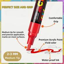 18/24 Colors Acrylic Marker Set, Water-Based Art Pens, Suitable For Glass, Canvas Painting, Wood, Ceramic, Stone Painting, Greeting Card Making And DIY Crafts - Set - View 4