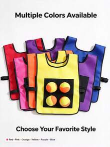 Sticky Target Vest, 2 Sizes Large & Small, 2-In-1 Outdoor Catch Tail & Throwing Game Toy For Family Party - Multicolor - View 8