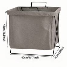 1pc Foldable Laundry Basket With Iron Frame, Suitable For Clothes, Toys And Other Home Storage, Also Can Be Used For Laundry, Laundry Basket, Bathroom Storage, Storage Basket, Etc. - White - View 17