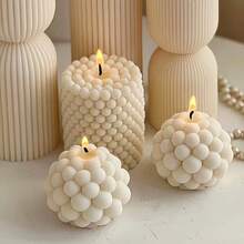 2pcs Premium 3D Foam Candle Silicone Molds - Suitable For DIY Handmade Spherical Resin Crafts, Easy Release, Durable Design, Perfect For Home Decor And Handmade Candles, Candle Molds - Foam - View 1