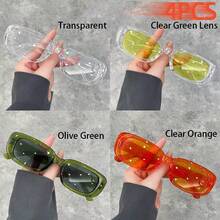 WSZ 4PCS Fashion Classic Square Unisex Glasses Suitable For Daily Deach Parties And Street Photography Simple Glasses Is A Wearable Item All Year Round - 4PCS6128 - View 8