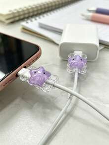 Cute Star Cable Protector Cartoon Star Data Cable Protector, Cartoon Cute Charging Cable Anti-Breakage Protector, Durable Charging Cable Anti-Fracture Protective Shell, Anti-Scratch Anti-Drop, Protect Data Cable From Damage, Charger Cable Protective Sleeve; Suitable For Students, Girls, Anime Fans, Home, Office, Commute, Daily Charging Use, Storage And Display - Multicolor - View 4