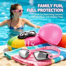 Adult Swim Goggles And Swim Cap Set, High Definition Anti-Fog Electroplated Swimming Goggles For Men And Women, Nose Clip And Earplugs Set - Multicolor - View 4
