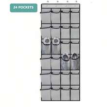 40 Pockets Over Door Shoe Organizer,Space-Saving Hanging Closet Storage,Large Capacity Breathable Fabric Hanging Shoe Rack For Men's&Women's Sneakers,Slippers,High Heels, Fits Apartment Dorm Room,Bedroom Closet,Halloween Gift Black - Multicolor - View 17