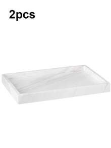 2/1pc Modern Rectangular Vanity Tray, Non-Slip Aromatherapy Tray, Bathroom Countertop Decor Storage Tray, Suitable For Vanity, Sink, Kitchen Countertop, Bathroom Countertop, Sink, Vanity, Kitchen Countertop, Can Hold Fragrance, Candles, Soap, Hand Wash Bottles And Jewelry, Clean Rectangular Shape, Smooth Texture, Fits Modern Home Decor Style, Adds Elegant Charm - Multi-color - View 11