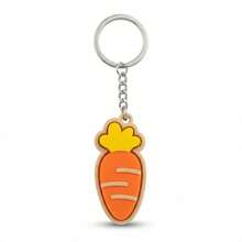 1pc 3D Printed Realistic Carrot Button Stress Relief Keychain Accessory Gift - Multicolor - View 6