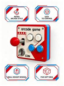 Panel de interruptores de joystick de juego arcade retro con botones 3D impresos en 3D, modificación de interruptor auxiliar con pegatina de control - panel de interruptores - Ver 5