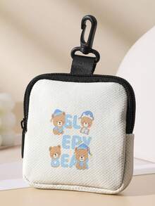 1 buah Dompet Koin Mini Motif Beruang, Penutup Resleting, Kantong Kecil dengan Kait Putar untuk Earphone, Koin, Kunci, dan Barang Kecil Lainnya, Dapat Digantung di Ransel - MultiWarna - View 10