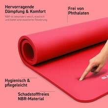 Gymnastikmatte Premium - rutschfeste Fitness- & Yogamatte - Rubinrot - Übersicht 2