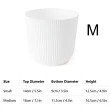 Thickened Slouchy Desktop Vertical Stripe Round Plastic Hydroponic Planter For Butterfly Orchid And Snake Plant, Anti-Ceramic Flower Pot, Minimalist Versatile Matte Solid Color, Suitable For Living Room, Bedroom, Office, Windowsill, Succulents And Pothos, Large And Small Sizes Available - Minimalist Flower Pot - View 15