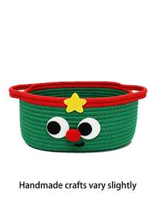 Christmas Cotton Rope Storage Basket. Portable Basket With Handles-Ideal For Organizing Gifts Or Desktop Items. A Festive Home Decor Piece Suitable For Living Rooms And Bedrooms; Perfect As A Storage Container For Parties And Home Use. - Multicolor - View 14