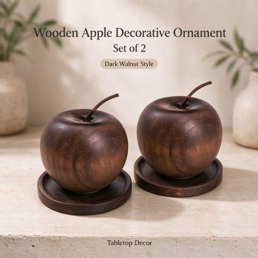 Apple-Shaped Aroma Diffuser Ornament, Space-Saving Design, Just Add Essential Oil For Slow Fragrance Release, Combines Decorative And Flameless Aromatherapy Functions, Suitable For Various Home Decor Styles, Adds Healing Atmosphere To Daily Spaces - Set a - View 1