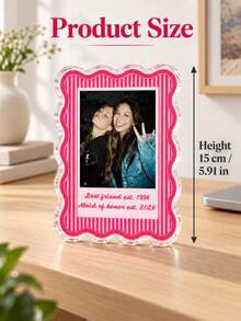 1pc Personalized Besties Photo Acrylic Block, Custom Sister Acrylic Picture Frame, Soul Sister Gift, Bestie Birthday Plaque, Desk Decor Gift - Multicolor - View 7