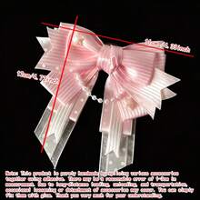 1pc Satin Ribbon Bow Brooch Pin Corsage, Anime Cosplay Fan Support Concert Live Event Lolita Ita Bag Accessory Charm Pendant, Mass-Produced Jirai-Kei Style Decorative Peripheral - A - View 4