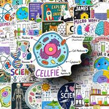 Spice Up Your Notebook Laptop And More Grab These Super Fun Science Themed Designs 50pcs Science Knowledge Stickers Set - Multicolor - View 2
