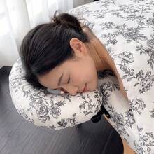 3pcs Vintage Botanical Print Spa Bedding Set, Smooth Lightweight Massage Bed Cover For Beautician - White - View 5